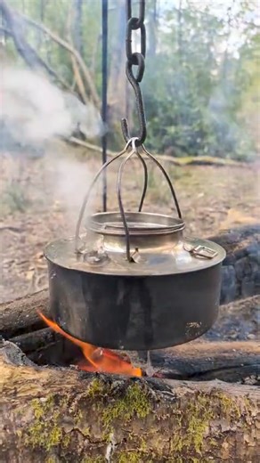 The kettle's on in camp this morning on the Woodlore Tracking course. Share with us your favourite cooking pictures..... | Ray Mears & Woodlore Limited