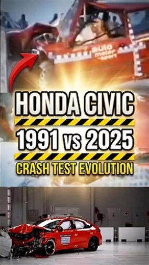 1991 Honda Civic vs 2025 Crash Test SHOCKING Difference #crashtest #safety