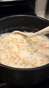 #warm #Sweet #creamy hot #dessert to warm up on cold days ~ no no li, ua nab vam sov noj 😋 Corn & Taro hot dessert (8-10 servings) - 6 cups water - 1 cup cut sweet corn - 2 pounds taro; peel, wash, and cubes cut - 1 cup coconut milk - 1/2 cup sugar (optional for less or more to your taste) - 1 teaspoon salt - 1 pack Color Tapioca Pearls (8.8oz); boil 5 minutes, rinse, and drain before adding into pot of dessert. Direction: In a medium pot, boil water. Add corn and boil 5 minutes. Add taro, coco