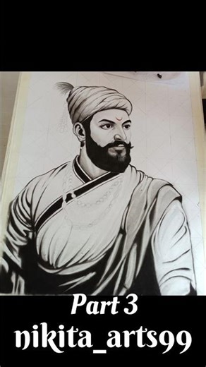 Chhatrapati shivaji maharaj | part 3 charcoal sketch | #shorts #art #drawing #shivajimaharaj #shiva