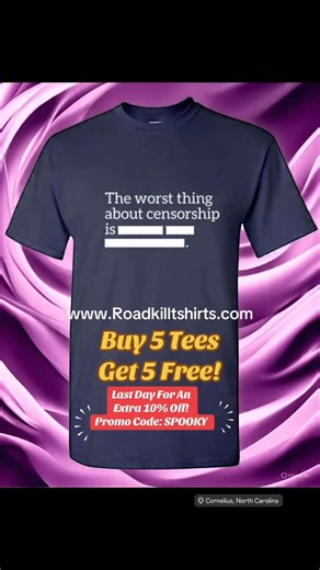 Last Day!! Get an extra 10% off our buy 5 tees get 5 free...