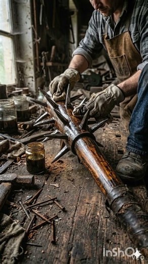 “WWI Trench Spiked Club Restoration 😳 Brutal Weapon Revived”