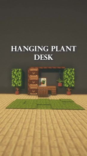 Minecraft Hanging Plant Desk Tutorial! #minecraft #minecraftmemes #minecrafter #minecraftpe #minecraftideas #minecrafttutorial #mc #minecraftbuilding #coquette #bow #bowtrend