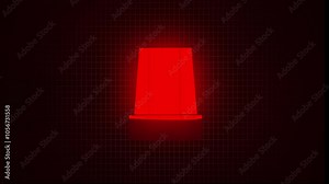 Emergency red light flashing on black background, Emergency flasher light seamless loop animated looping animation Emergency services, ambulance, fire, police rotating beacon.