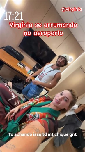 Virgínia se arrumando no aeroporto #shorts #virginiafonseca