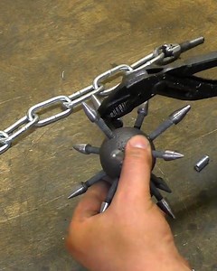 3M views · 8.4K reactions | Making Medieval Spiked Ball Flail Weapon out of Bearing Ball | DIY & Crafts | Facebook