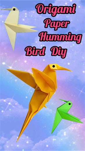 Origami Paper Hummingbird 🐦 #art #shorts #diy #ytshorts #viralvideo