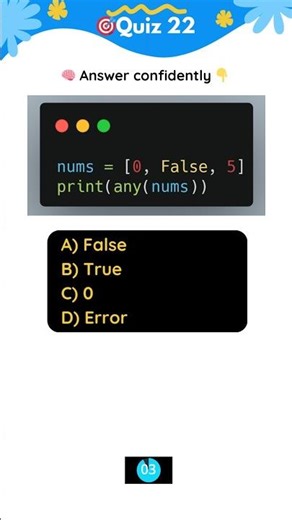 Python Quiz 22 #quiz #pyshaala #learnpython #shprts #voralshorts #coding #pythonlearning