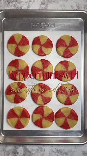 Cutiepie Bakery on Instagram: "Peppermint swirl sugar cookies ❤️ A classic sugar cookie with a festive peppermint twist. 💛 ❤️ 💛 ❤️ 💛 ❤️ #sugarcookie #peppermint #peppermintcookie #christmascookie #christmasbaking #bakery"