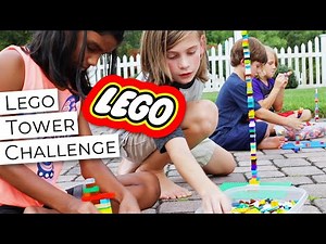 We tried ‪@MrBeast‬’s "I Built The World's Largest Lego Tower" Challenge ... JUST SMALLER 😜 #mrbeast