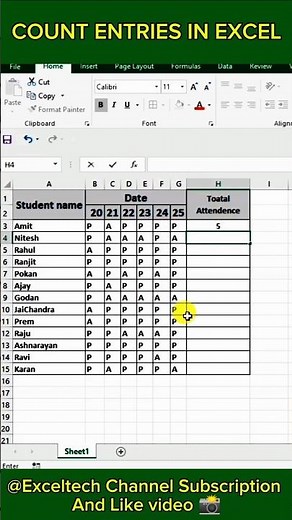 How to use COUNTIF Formula in Microsoft Excel #exceltech #exceltutoril ‪@Exceltech007‬