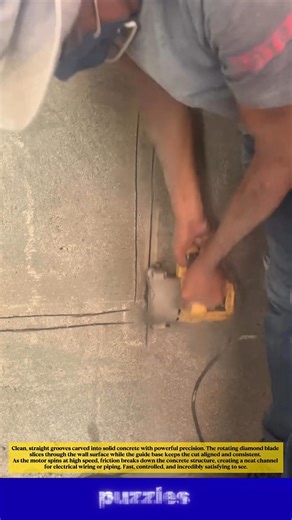Wow, Perfect Wall Groove in Seconds! Satisfying Concrete Cutting 😱