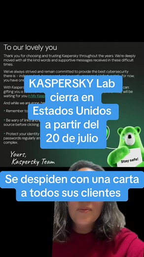Cierre de Kaspersky Lab en Estados Unidos: Carta de Despedida a Clientes