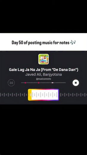 MUSICAL WORLD on Instagram: "Collecting music lovers (799/1000) (Day 50 of posting music on notes, gale lag ja na ja by Javed Ali and banjyotsna , song suggestions ) #galelagjanaja #javedali #day50 #musiconnote #musicaledits #songsuggestion #trendingsongs #lovesongs #musiclover #noteedit"