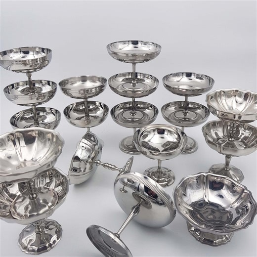 Vintage 1970s/80s Stainless Steel Ice Cream Cups / Champagne Cups / Dessert Cups | Létang Rémy Jean Couzon Guy Degrenne France | See Below - Etsy