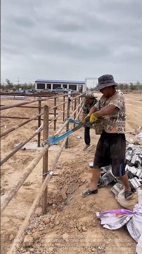 Cattle pen steel pipe installation operation sharing