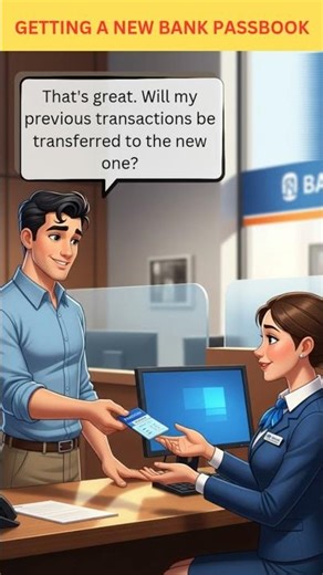 ✅Getting a new bank passbook 📝 #englishforbeginners