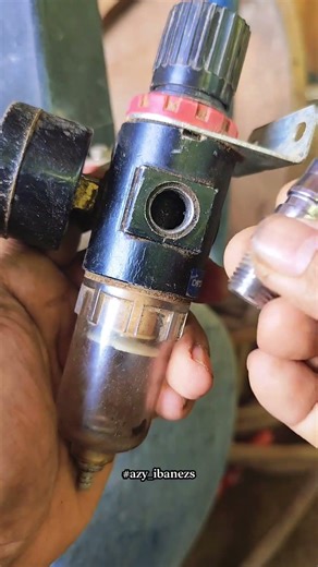 Install a water filter on the air compressor #finishing #woodworking #asmr #tools #spraygun