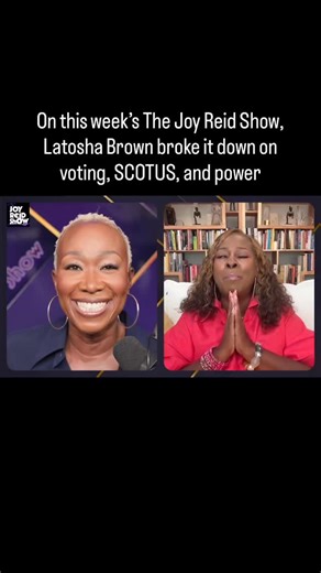 Powerful words from @mslatoshabrown cofounder of @blackvotersmtr on the @joyreidshow - full interview at thejoyreidshow.com (link in bio!) | Joy Reid