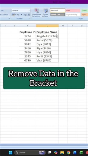 1K views | Remove Brackets Text in Excel tricks #fb #reel #Excel #msexceltraining | computer tricknology | Facebook