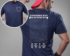 Funny Interactive Disney T-shirts, Disney Dad Shirts, Waiting in Line Puzzle Double Side Disney T-shirts, Disney Shirts, Disneyland T-shirts - Etsy