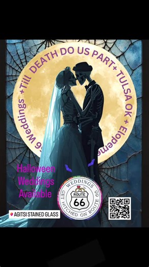 Halloween Weddings available #samedaywedding #halloweenwedding #elopements #Route66 | Agitsi Stained Glass