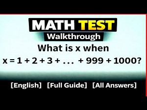 MATH TEST Walkthrough [English] [Full Guide] [All Answers] [ROBLOX]