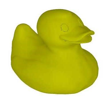 Wave equation on a rubber duck visualized with deformation