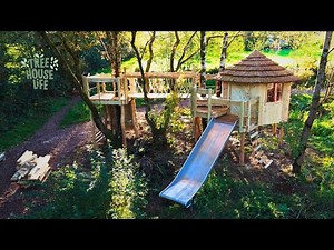 TIMELAPSE: Complete Backyard Treehouse Build with Rope Bridge