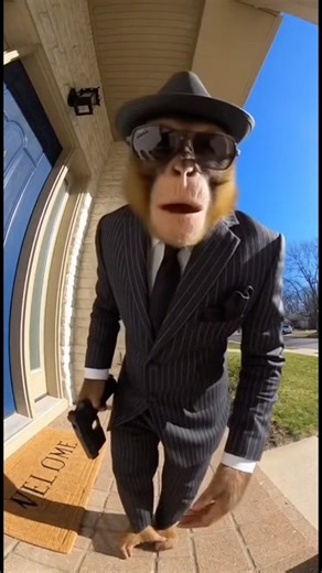Mobster Monkey Shows Up Looking for His Money 🐒💰😂 #FunnyVideo #ViralClip #EpicMoment