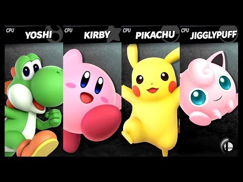 Yoshi VS Kirby VS Pikachu VS Jigglypuff LV 9 CPU Battle Super Smash Bros Ultimate