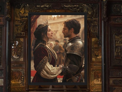Knight and Maiden Print, Romantic Royal Decor, Renaissance Couple Artwork, Vintage Castle Romance - Etsy