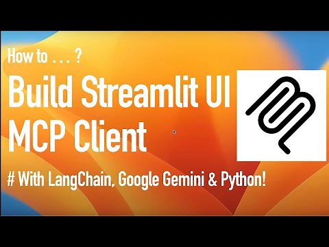 MCP Course #9 - Building Streamlit UI MCP Client with LangChain, Python, Google Gemini