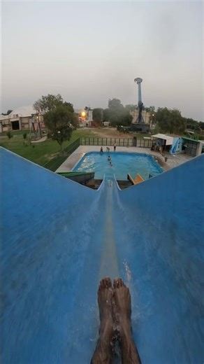 Blue Water Slide park fun #shorts #youtubeshorts #viral