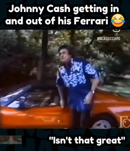 Johnny Cash shows how he gets in his small Ferrari 😂 #fyp #trending #viral #FreedomChasers #reaction #parody #funny #comedy #lol #haha #wild #ferrari #supercar #johnnycash #haha #comedian #singer #star | Freedom Chasers