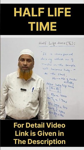 What is Half Life Time 🧐 || Understand Nuclei - Half Life Time In Less Than 60 Seconds || #shorts