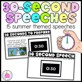 End-of-Year 30-Second Speeches Public Speaking Activity – Editable Digital Game