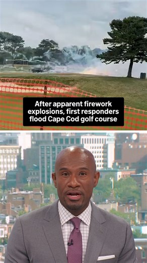 114K views · 424 reactions | A large number of first responders were seen at a Mashpee, Mass., golf course Wednesday after video showed what appeared to be fireworks exploding near the ground. | NBC10 Boston | Facebook