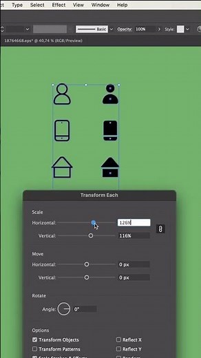 Illustrator: Batch Edit Objects with Transform Each #adobeillustrator