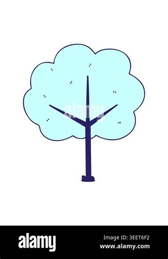 shaking motion animation of hand drawn quirky cartoon tree Stock Video Footage - Alamy