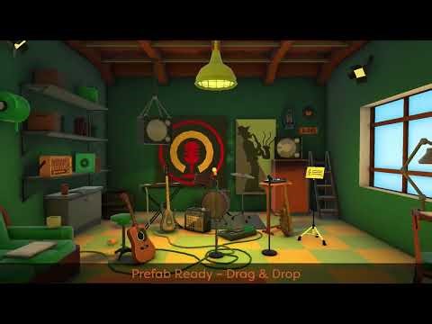 Stylized Cozy Garage Music Studio