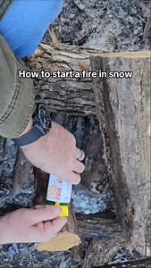 How to start a fire with frozen wood🧊 | Pull Start Fire