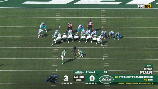 Nick Folk's 34-yard FG makes it a 3-3 tie at MetLife Stadium