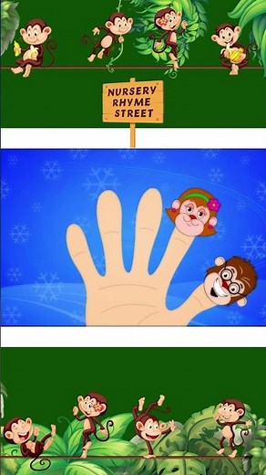 Monkey Finger Family #shorts #kidssongs #nurseryrhymestreet
