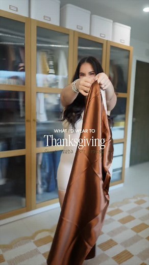 Day 5 of my Thanksgiving outfit series 🍁— Comment ’SHOP’ for deets! A rust sweater and satin midi skirt outfit that’s giving cozy elegance for fall. Perfect if you love chic Thanksgiving looks that still feel comfy. 〰️ follow me @nellytoledo_ for fall outfit inspo for my fellow busy moms & curvy girlies looking for affordable elevated everyday style! 🍂 #FallOutfitInspo #ThanksgivingStyle #MidsizeCurvy | Nelly Toledo