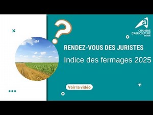 RDV des juristes - Indice des fermages 2025