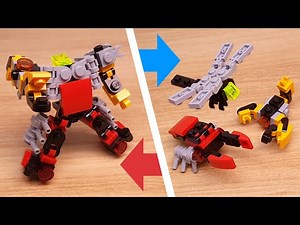 How to build mini LEGO brick bug transformer mech - bugs combiner Bugking #LEGO #MOC #レゴ #レゴ合体ロボ
