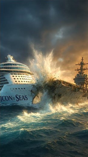 ⭐ “World’s Biggest Cruise Ship COLLIDES with a US Aircraft Carrier!”#shorts #beamngdrive #viral #ai