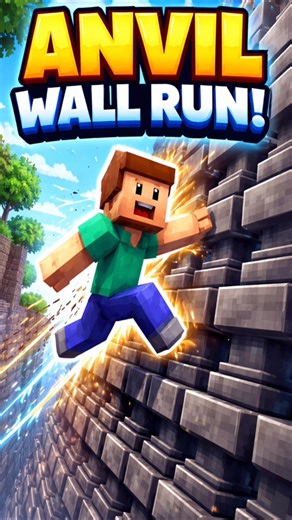 This Anvil Wall Run Will DESTROY You! 😈🔥 #minecraft #shorts#trending