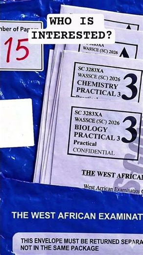 WAEC 2026 PRACTICAL SPECIMENS #shorts